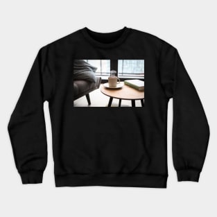 Relax at home, cup of hot tea and book Crewneck Sweatshirt